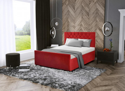 Modern bedroom furniture, upholstered design, textile bed 180x200 beds, red double.